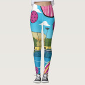 kleurrijke pickleball leggings (Voorkant)