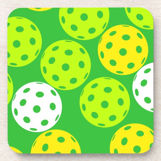 Kleurrijke Pickleball Onderzetter Set (Voorkant)