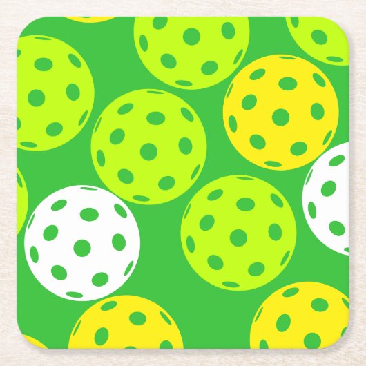 Kleurrijke Pickleball Onderzetter Set (Voorkant)