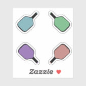 Kleurrijke Pickleball Paddles Sticker (Vel)