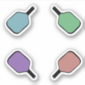 Kleurrijke Pickleball Paddles Sticker (Voorkant)