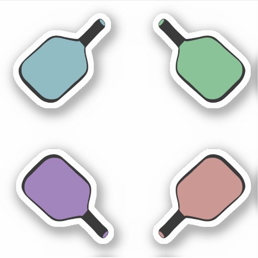 Kleurrijke Pickleball Paddles Sticker (Voorkant)