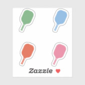 Kleurrijke Pickleball Paddles Sticker (Vel)