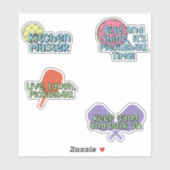 Kleurrijke Pickleball Player Sticker Pack (Vel)