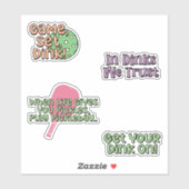 Kleurrijke Pickleball Player Sticker Pack (Vel)