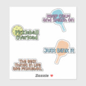 Kleurrijke Pickleball Player Sticker Pack (Vel)