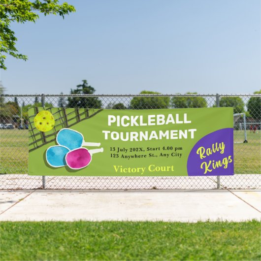 Kleurrijke Pickleball Toernooi Banner (Insitu)