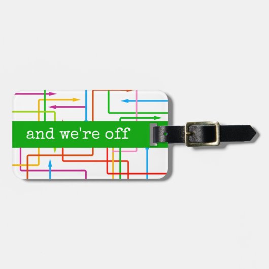 Kleurrijke pijlen Aangepast Bagagelabel (Voorkant horizontaal)