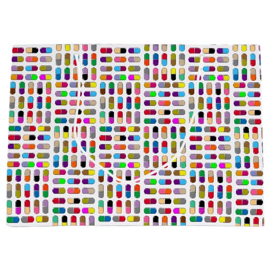 Kleurrijke pillen groot cadeauzakje (Voorkant)