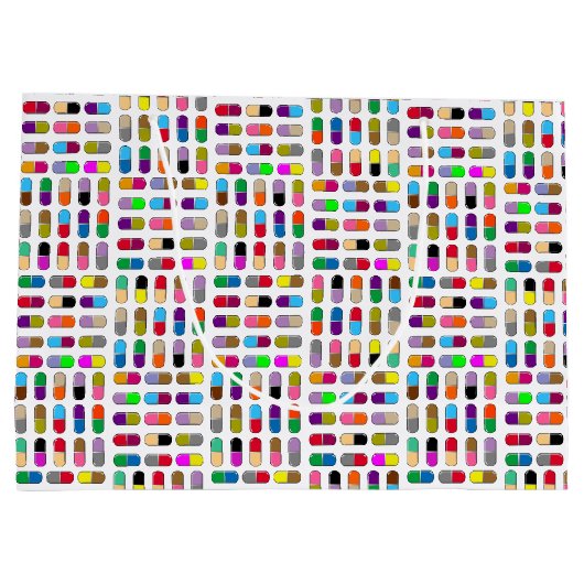 Kleurrijke pillen groot cadeauzakje (Achterkant)