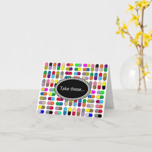 Kleurrijke pillen kaart (Gele Bloem)