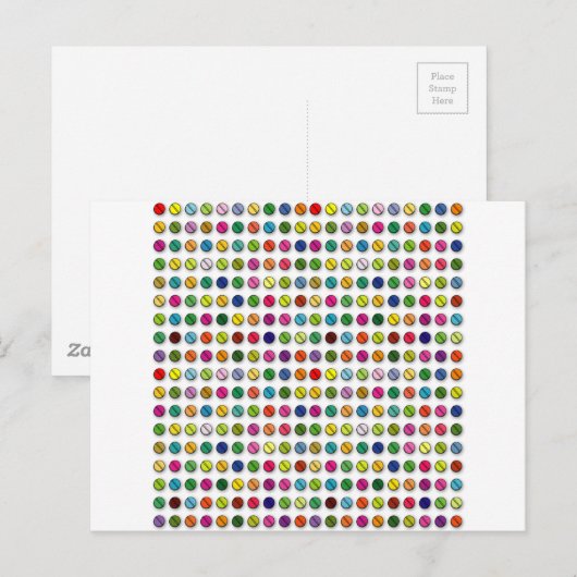 Kleurrijke Pillen Patroon Briefkaart (Voorkant / Achterkant)