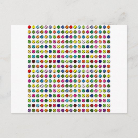 Kleurrijke Pillen Patroon Briefkaart (Voorkant)