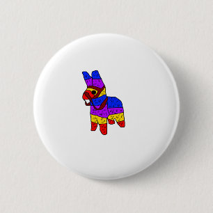 Kleurrijke Piñata Cartoon voor een Fiesta in Mexic Ronde Button 5,7 Cm