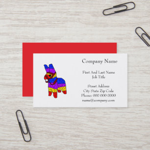 Kleurrijke Piñata Cartoon voor een Fiesta in Mexic Visitekaartje