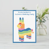 Kleurrijke Pinata verjaardagsfeestje Kaart (Staand voorkant)