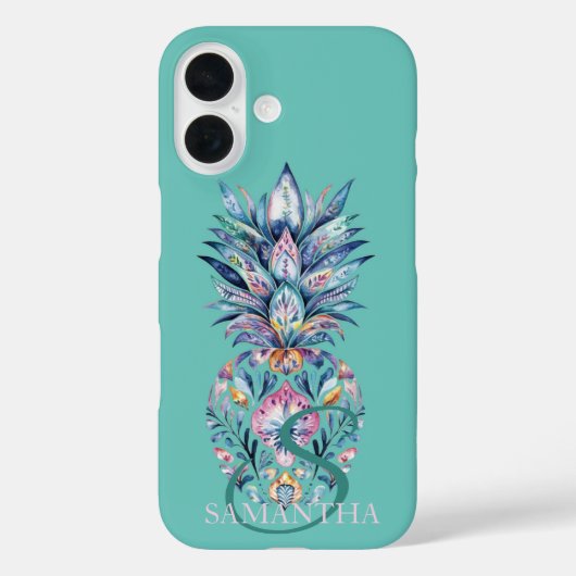 Kleurrijke Pineapple Mint Groen Case-Mate iPhone Case (Achterkant)