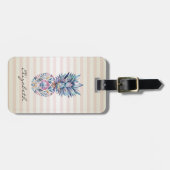 Kleurrijke Pineapple ,Stripes Bagagelabel (Voorkant horizontaal)