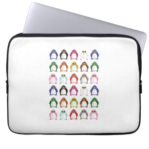 Kleurrijke Pinguïn Patroon Cute Kawaii Leuke Tech Laptop Sleeve