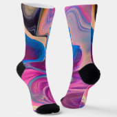 Kleurrijke Pinks Marble Style Crazy Sokken (Gebogen)