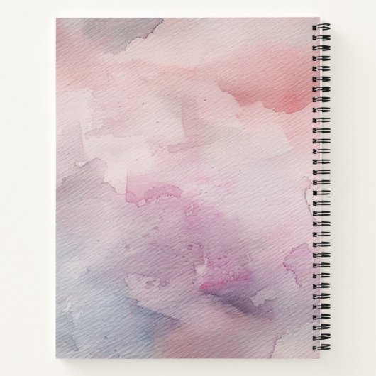 Kleurrijke Pinks Waterverf Stropdas-kleurstof  Notitieboek (Achterkant)