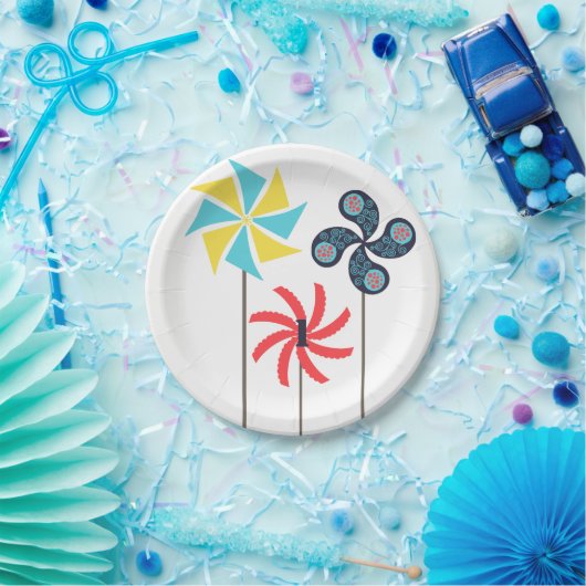 Kleurrijke Pinwheel Paper Bord (Feest)
