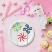 Kleurrijke Pinwheel Paper Bord (Feest)