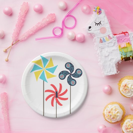 Kleurrijke Pinwheel Paper Bord (Feest)