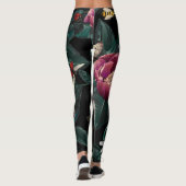 Kleurrijke pioenen: groot bloempatroon. leggings (Achterkant)