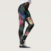 Kleurrijke pioenen: groot bloempatroon. leggings (Rechts)