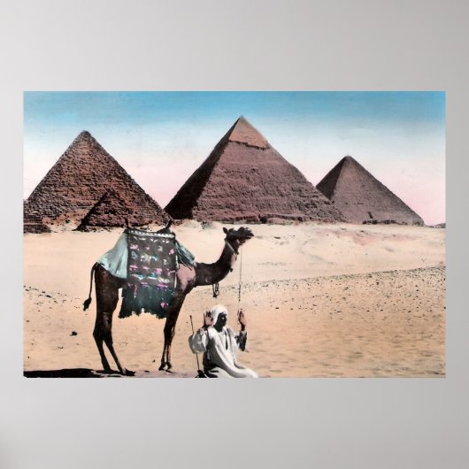 Kleurrijke piramide vintage poster (Voorkant)