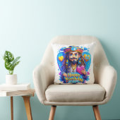 Kleurrijke Pirate verjaardagscadeaus Illustratie Kussen (Stoel)