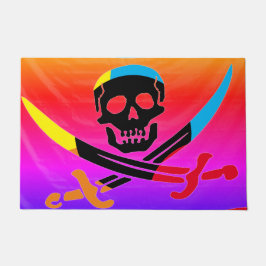 Kleurrijke piratenschedel deurmat