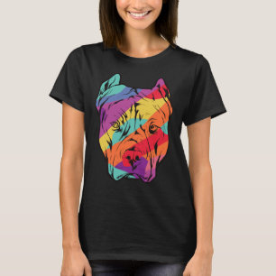 Kleurrijke Pit Bull Pit Bull Head T-shirt