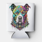kleurrijke pitbull blikjeskoeler (Voorkant)