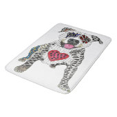 Kleurrijke Pitbull Dog Love White Achtergrond Badmat (Gekanteld)