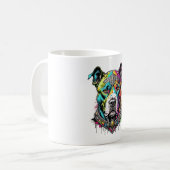 kleurrijke pitbull koffiemok (Voorkant links)