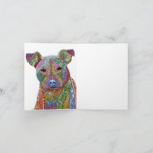 Kleurrijke Pitbull Mixed Breed Dog Wenskaart Kaart (Binnen)