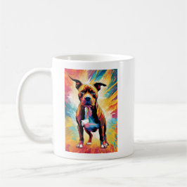 Kleurrijke Pitbull Mok – Krachtig Pop Art Honden D