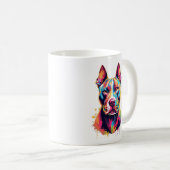Kleurrijke Pitbull Mok – Levendig Pop Art Hondenon (Voorkant rechts)