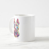 Kleurrijke Pitbull Mok – Levendig Pop Art Hondenon (Voorkant links)