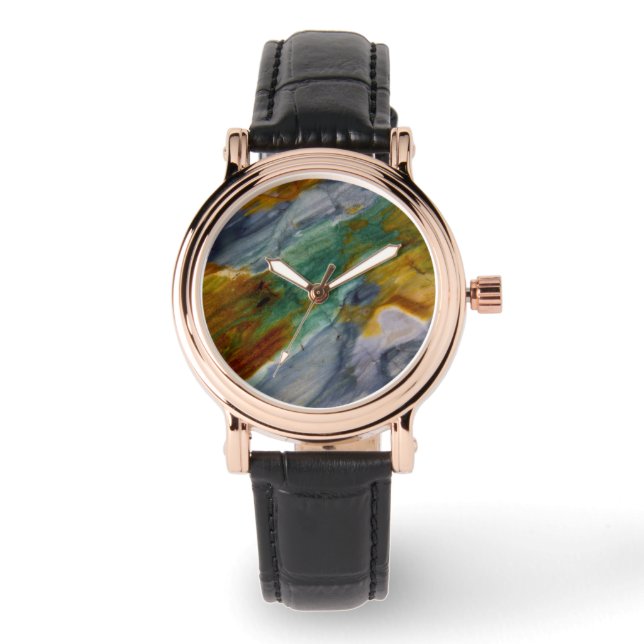 Kleurrijke Piute-jaspis Horloge (Voorkant)