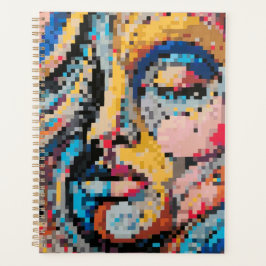 Kleurrijke pixel art planner met levendig ontwerp