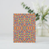 Kleurrijke Pixel Briefkaart (Staand voorkant)