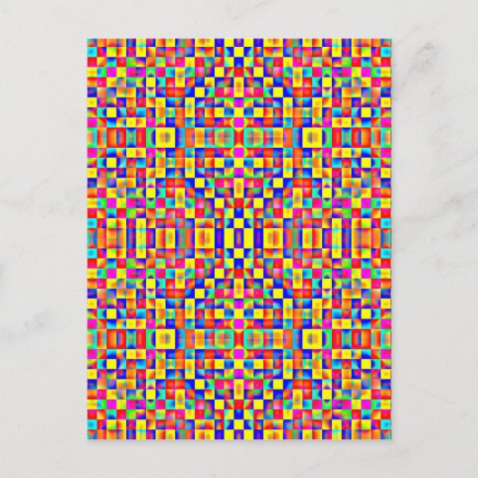 Kleurrijke Pixel Briefkaart (Voorkant)