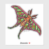 Kleurrijke pixel Luna mot Sticker (Vel)