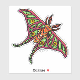 Kleurrijke pixel Luna mot Sticker