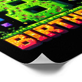 Kleurrijke Pixel Verjaardag IT's Mijn 8e Verja Poster (Hoek)