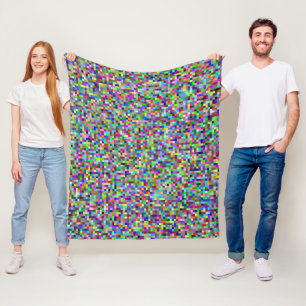 Kleurrijke Pixel Vierkanten Achtergrondpatroon Fleece Deken