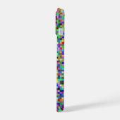Kleurrijke Pixel Vierkanten Achtergrondpatroon iPhone 15 Case (Linkerkant)